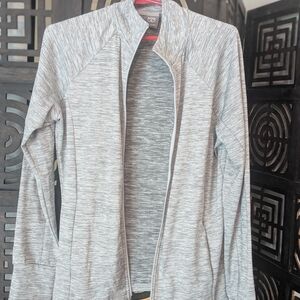 Daisy Fuentes Striped Gray Jacket